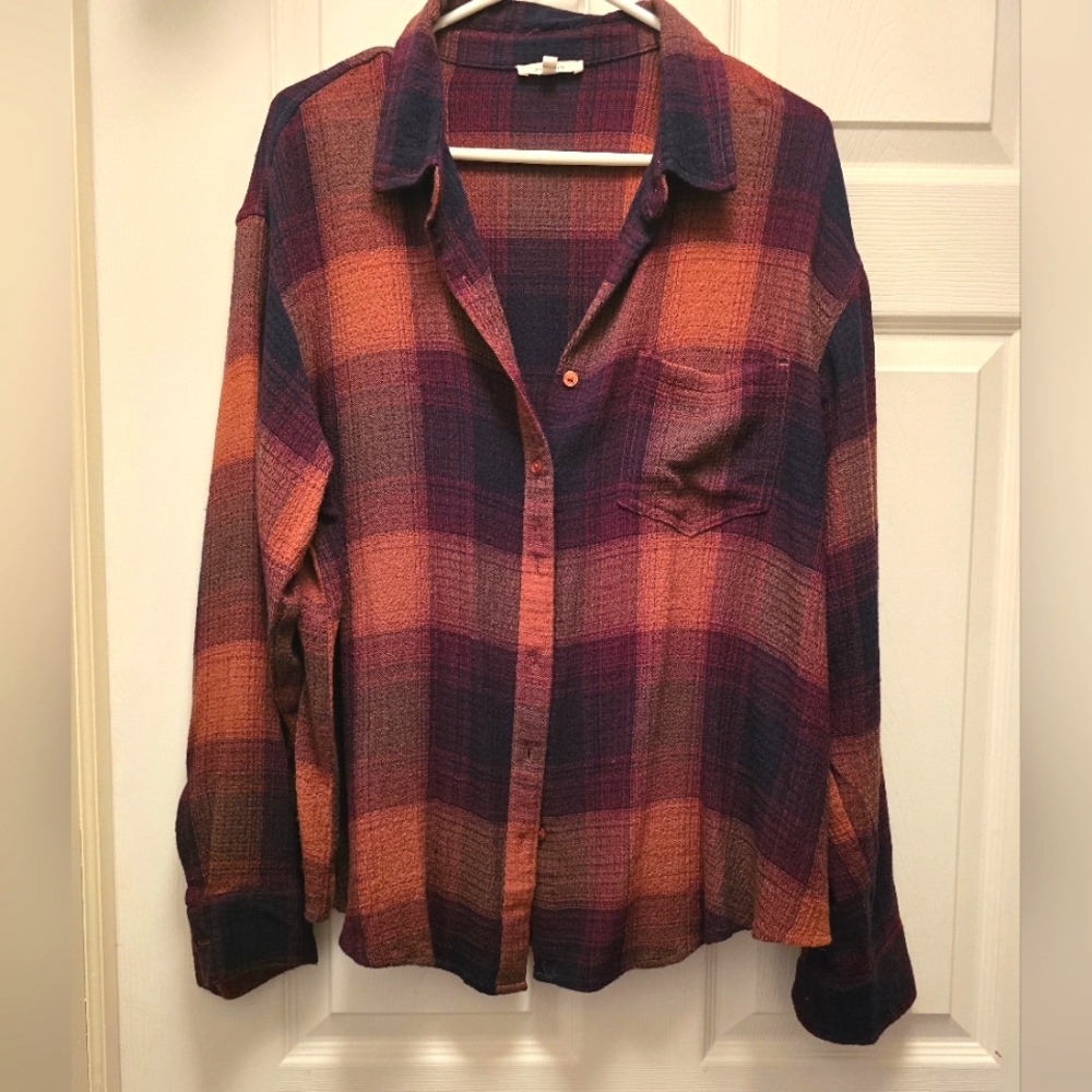 Plaid Button-Up Shirt
